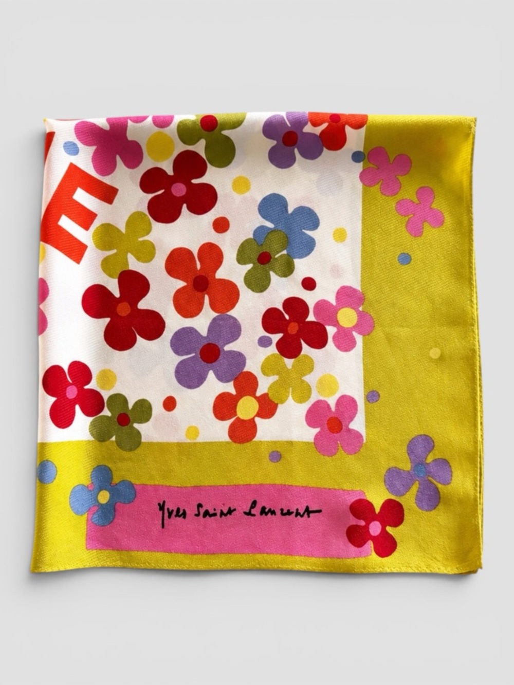 Yves Saint Laurent Floral Silk Scarf